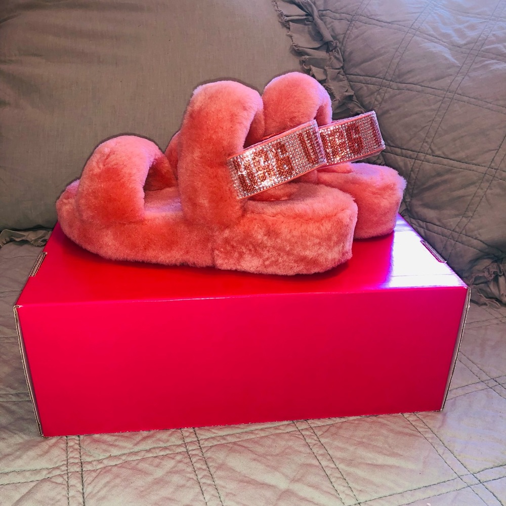 Pink Ugg slipper sandals